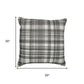 20" White And Black Check Cotton Blend Throw Pillow Cover