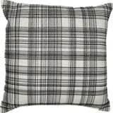 24" White And Black Check Cotton Blend Throw Pillow Cover