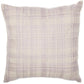 20" Ivory And Lilac Check Cotton Blend Throw Pillow Cover