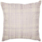 20" Ivory And Purple Check Cotton Blend Throw Pillow Cover