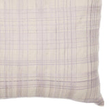 20" Ivory And Lilac Check Cotton Blend Throw Pillow Cover