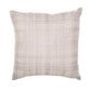 24" Ivory And Purple Check Cotton Blend Throw Pillow Cover