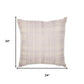 24" Ivory And Purple Check Cotton Blend Throw Pillow Cover
