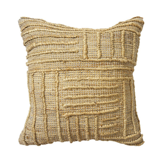 22" Brown And Tan Geometric Cotton Throw Pillow Cover with Texture