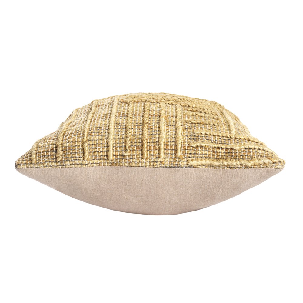 22" Brown And Natural Geometric Cotton Throw Pillow Cover