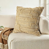 22" Brown And Natural Medallion Cotton Throw Pillow Cover