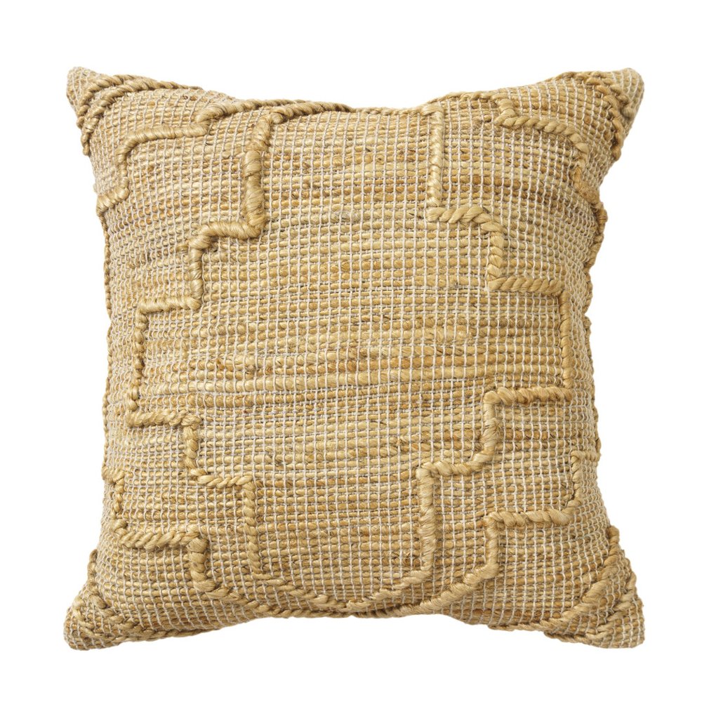 22" Brown And Tan Medallion Cotton Throw Pillow Cover with Texture