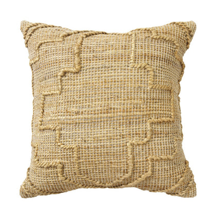 22" Brown And Tan Medallion Cotton Throw Pillow Cover with Texture