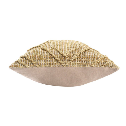 22" Brown And Natural Medallion Cotton Throw Pillow Cover