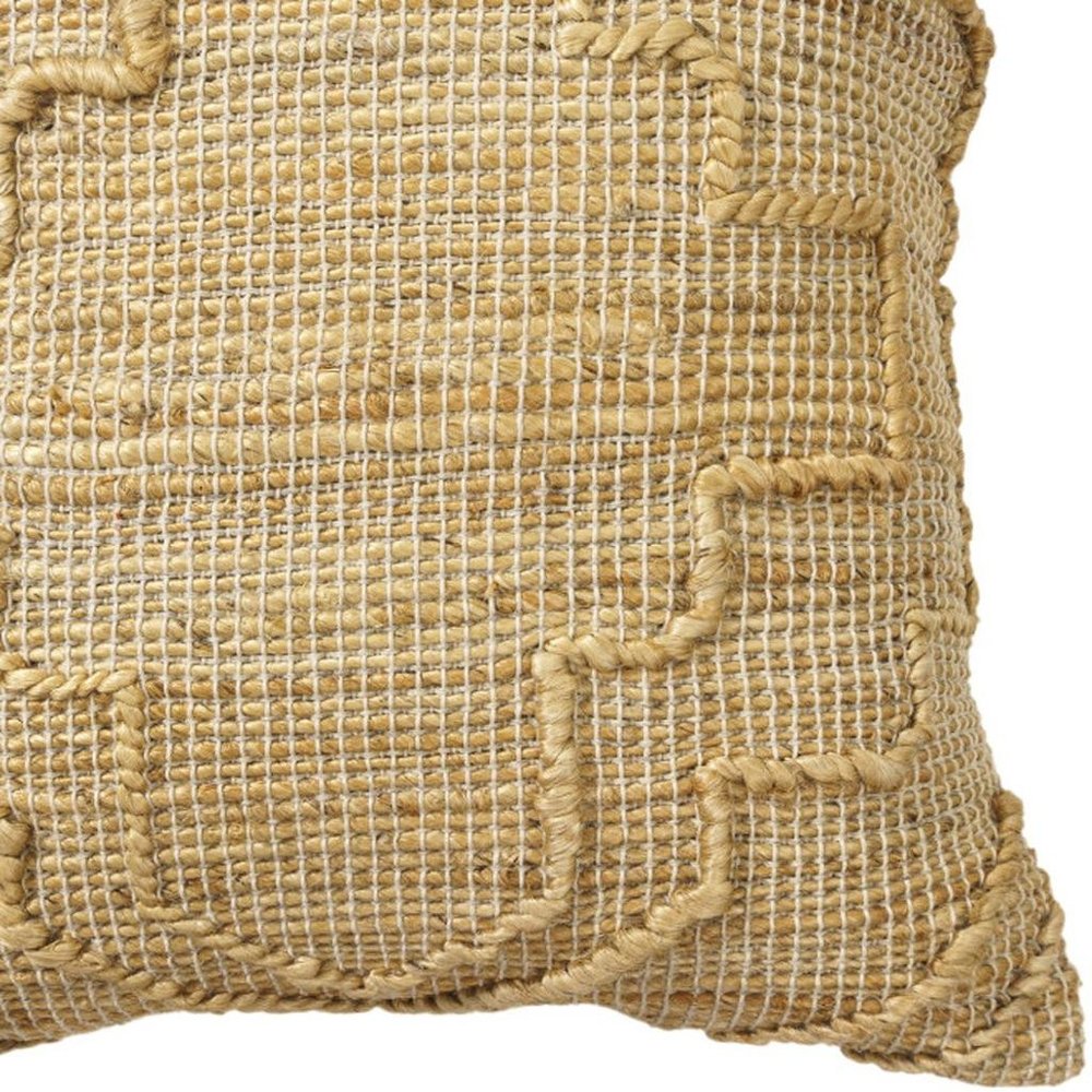 22" Brown And Tan Medallion Cotton Throw Pillow Cover with Texture