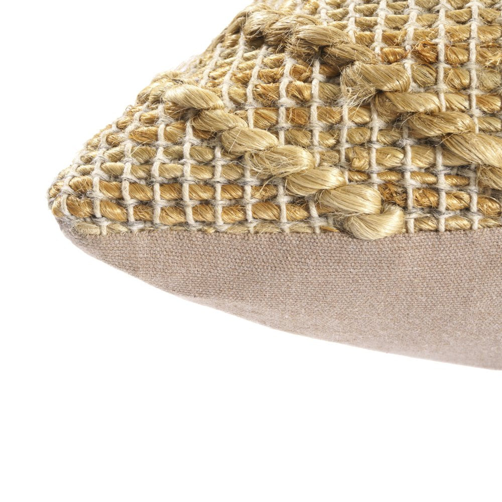 22" Brown And Natural Medallion Cotton Throw Pillow Cover