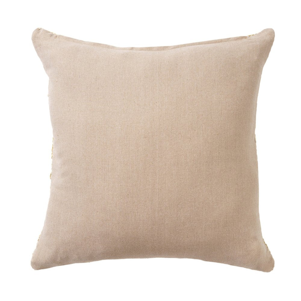 22" Brown And Natural Medallion Cotton Throw Pillow Cover