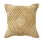 22" Natural And Brown Diamond Cotton Throw Pillow Cover