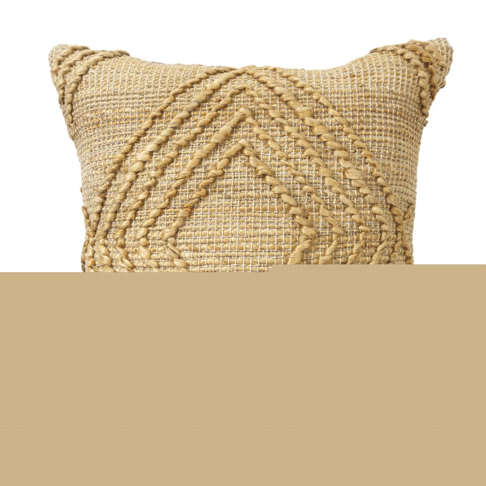 22" Brown And Tan Diamond Cotton Throw Pillow Cover with Texture