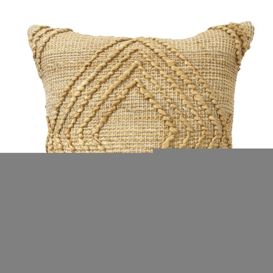 22" Brown And Tan Diamond Cotton Throw Pillow Cover with Texture