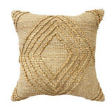 22" Brown And Tan Diamond Cotton Throw Pillow Cover with Texture