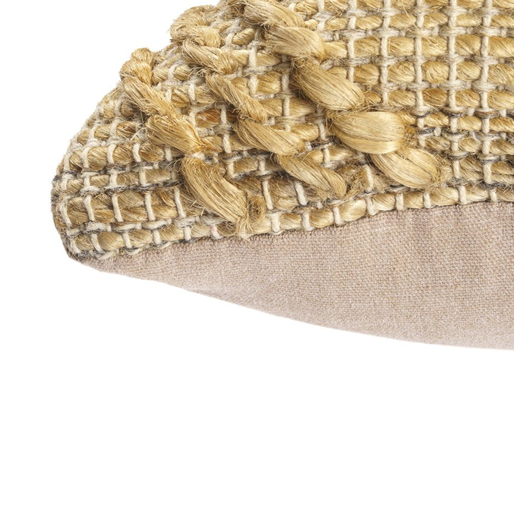 22" Natural And Brown Diamond Cotton Throw Pillow Cover