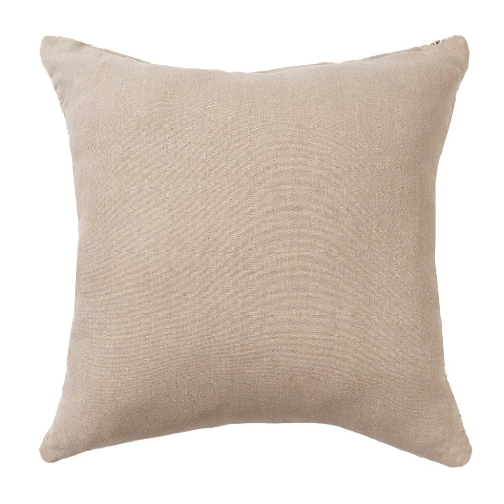 22" Natural And Brown Diamond Cotton Throw Pillow Cover