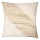 24" White And Beige Geometric Silk Throw Pillow Cover