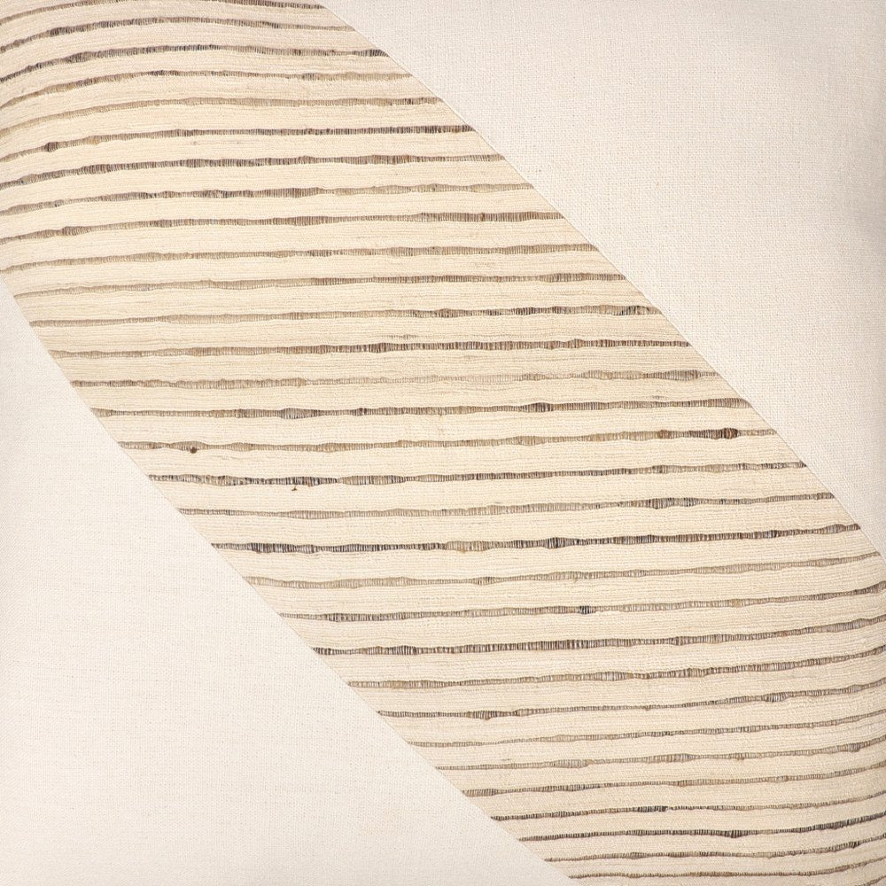 24" White And Beige Geometric Silk Throw Pillow Cover