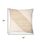 24" White And Beige Geometric Silk Throw Pillow Cover