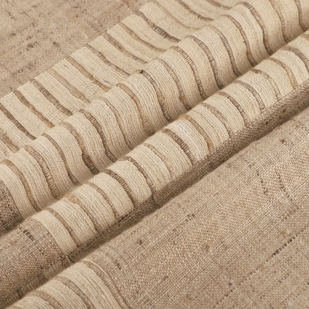 24" Natural And Beige Geometric Silk Throw Pillow Cover