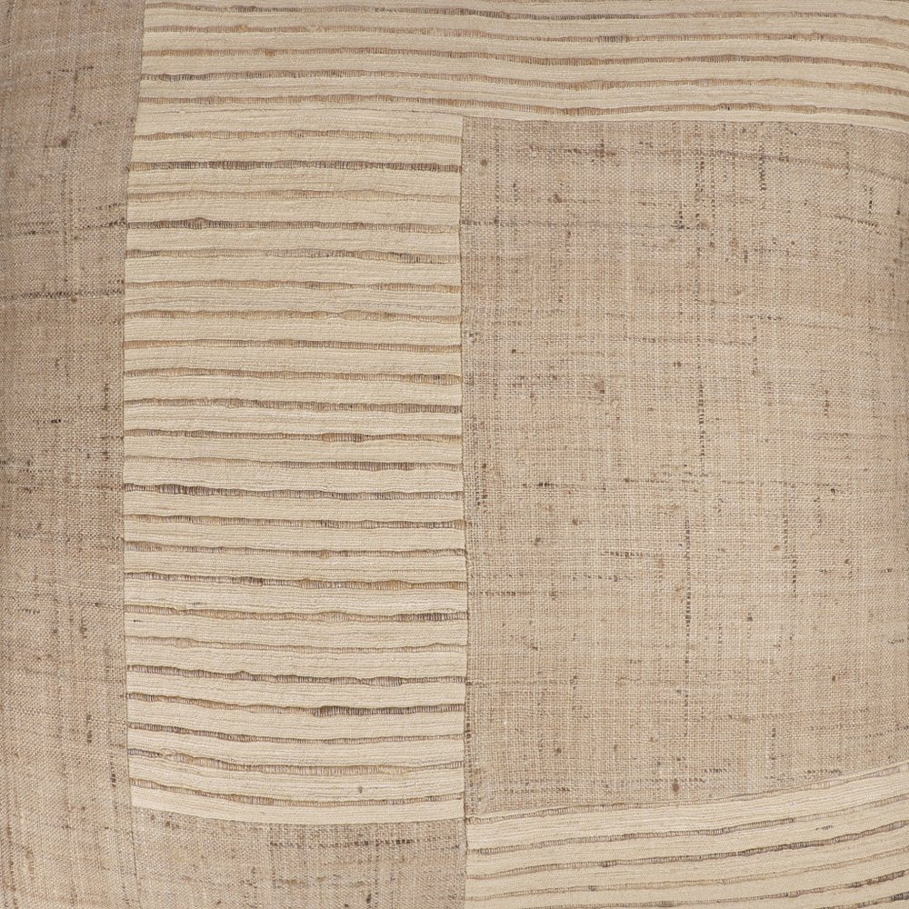 24" Natural And Beige Geometric Silk Throw Pillow Cover