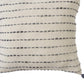 20" Beige And Gray Striped Cotton Blend Throw Pillow Cover with Tassels Embroidery And Texture