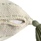 20" Green And Ivory Striped Cotton Blend Throw Pillow Cover with Tassels Embroidery And Texture