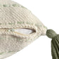 20" Green And Ivory Striped Cotton Blend Throw Pillow Cover with Tassels Embroidery And Texture