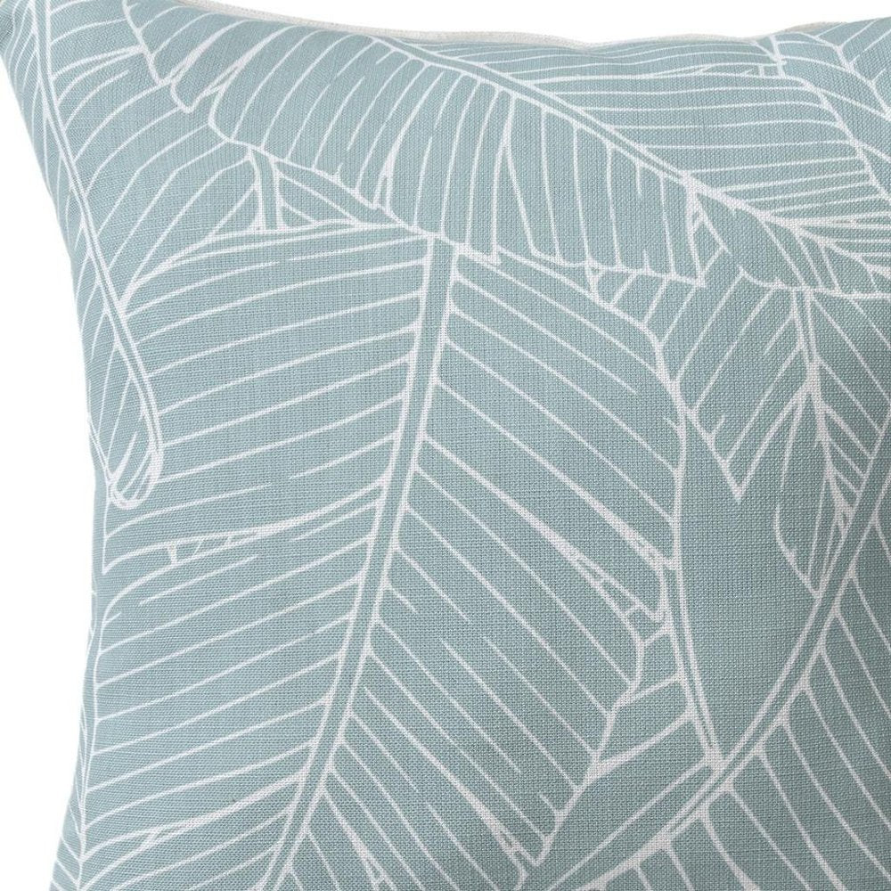 18" Blue And White Floral Throw Pillow Cover