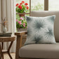 18" Green And White Beach Floral Throw Pillow Cover