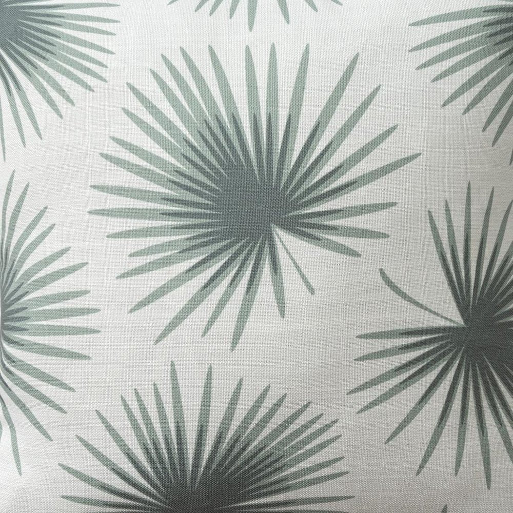 18" Green And White Floral Throw Pillow Cover