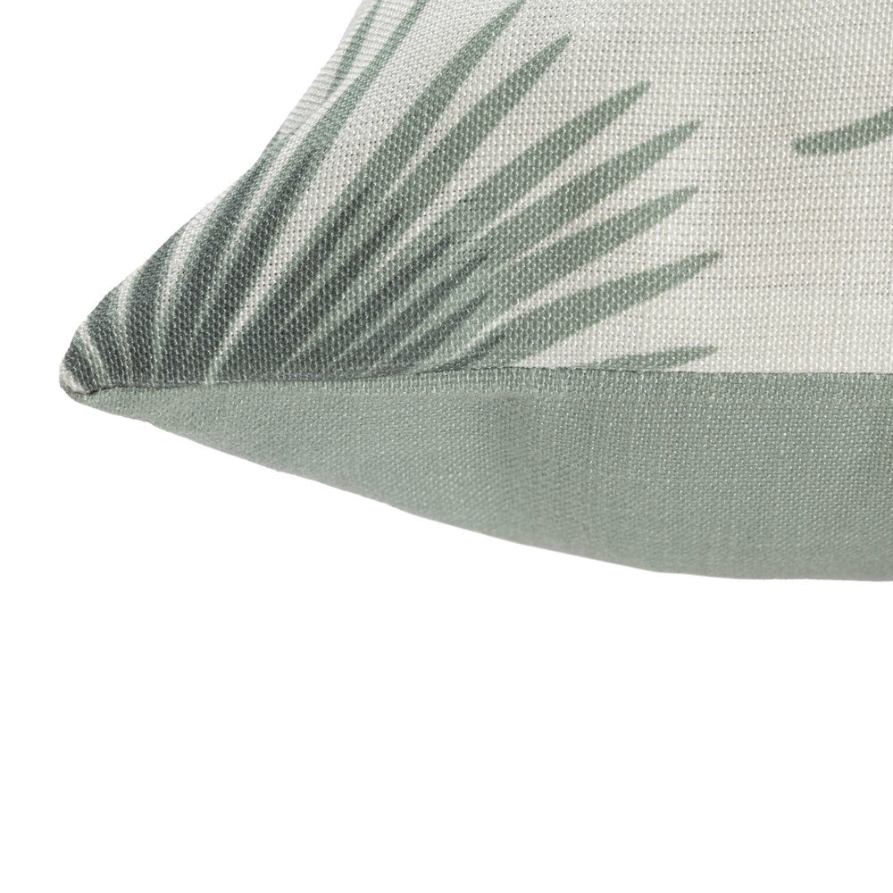 18" Green And White Floral Throw Pillow Cover