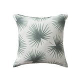 22" Green And White Beach Floral Throw Pillow Cover