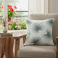 22" Green And White Beach Floral Throw Pillow Cover