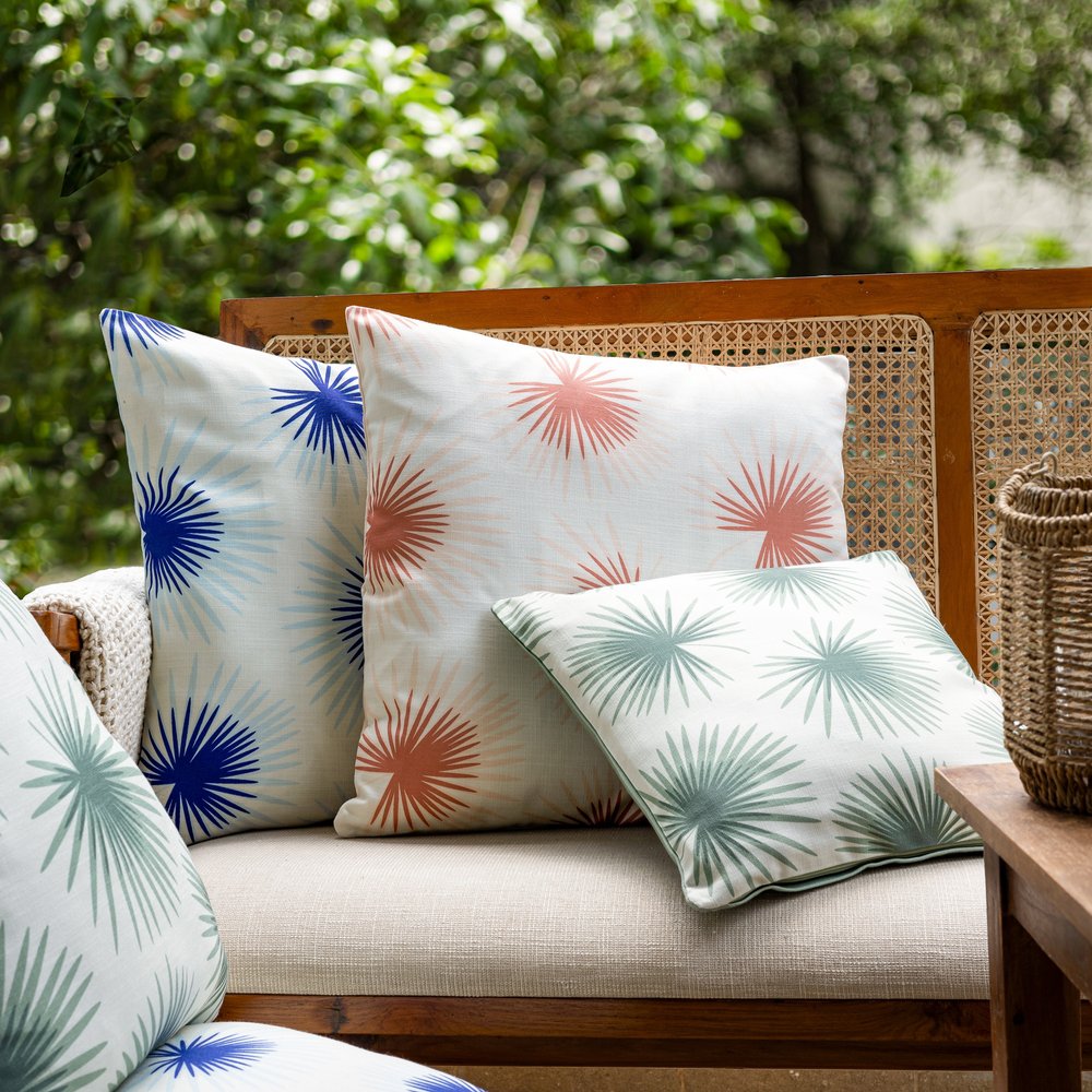 18" Navy Blue And White Floral Throw Pillow Cover