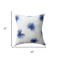 22" Navy Blue And White Floral Throw Pillow Cover