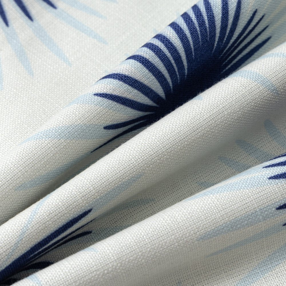 22" Navy Blue And White Floral Throw Pillow Cover