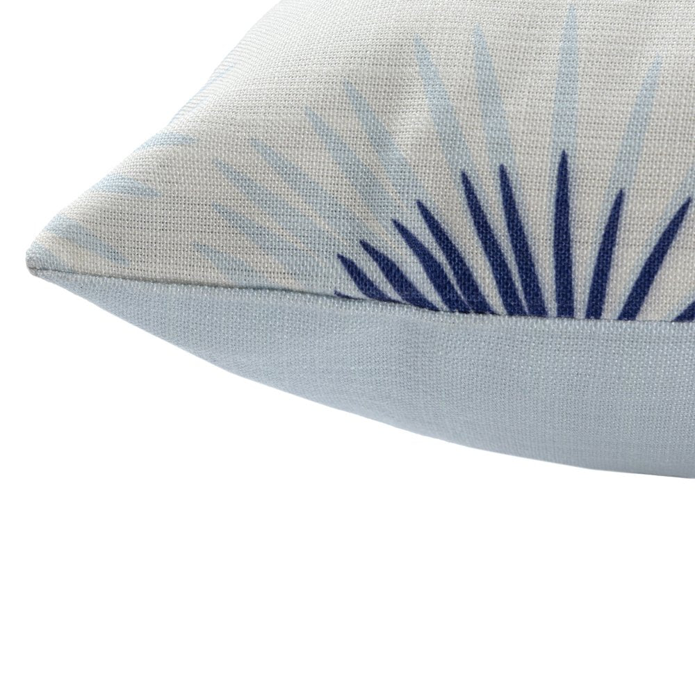 22" Navy Blue And White Floral Throw Pillow Cover