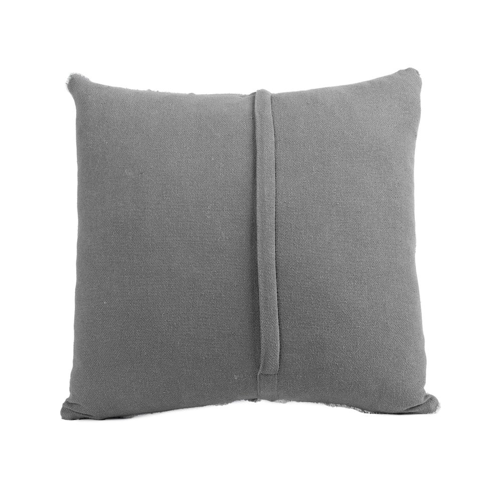 20" Gray And Ivory Medallion Throw Pillow Cover