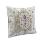 20" Light Gray And Yellow Medallion Throw Pillow Cover