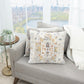 20" Light Gray And Yellow Medallion Throw Pillow Cover