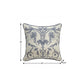 20" Ivory And Blue Damask Throw Pillow Cover