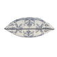 20" Blue And Ivory Damask Recycled Poly Linen Throw Pillow Cover