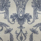 20" Ivory And Blue Damask Throw Pillow Cover