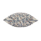 20" Blue And Brown Damask Recycled Poly Linen Throw Pillow Cover