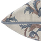 20" Blue And Brown Damask Recycled Poly Linen Throw Pillow Cover