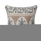 20" Blue And Brown Damask Recycled Poly Linen Throw Pillow Cover