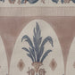 24" Blue And Brown Damask Recycled Poly Linen Throw Pillow Cover